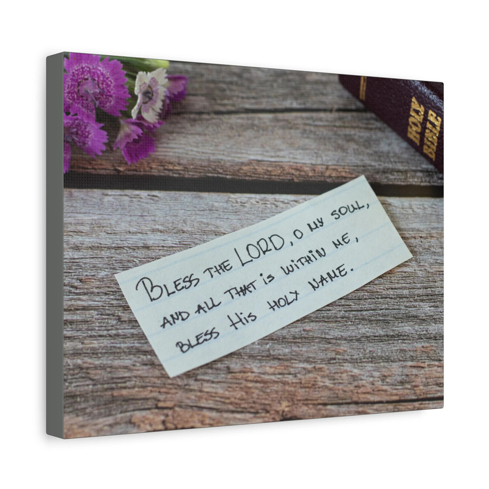 Scripture Canvas Bless The Lord Psalm 103:1 Wood Christian Wall Art Bible Verse